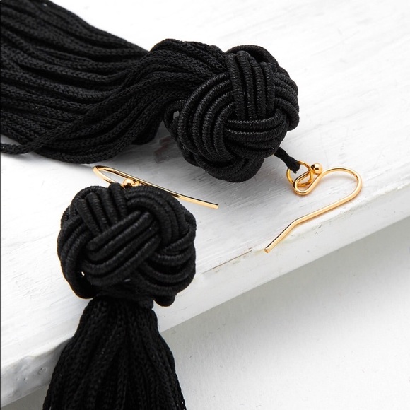 LAST PAIR!! ACT FAST! Luxe black tassel earrings - Picture 2 of 2